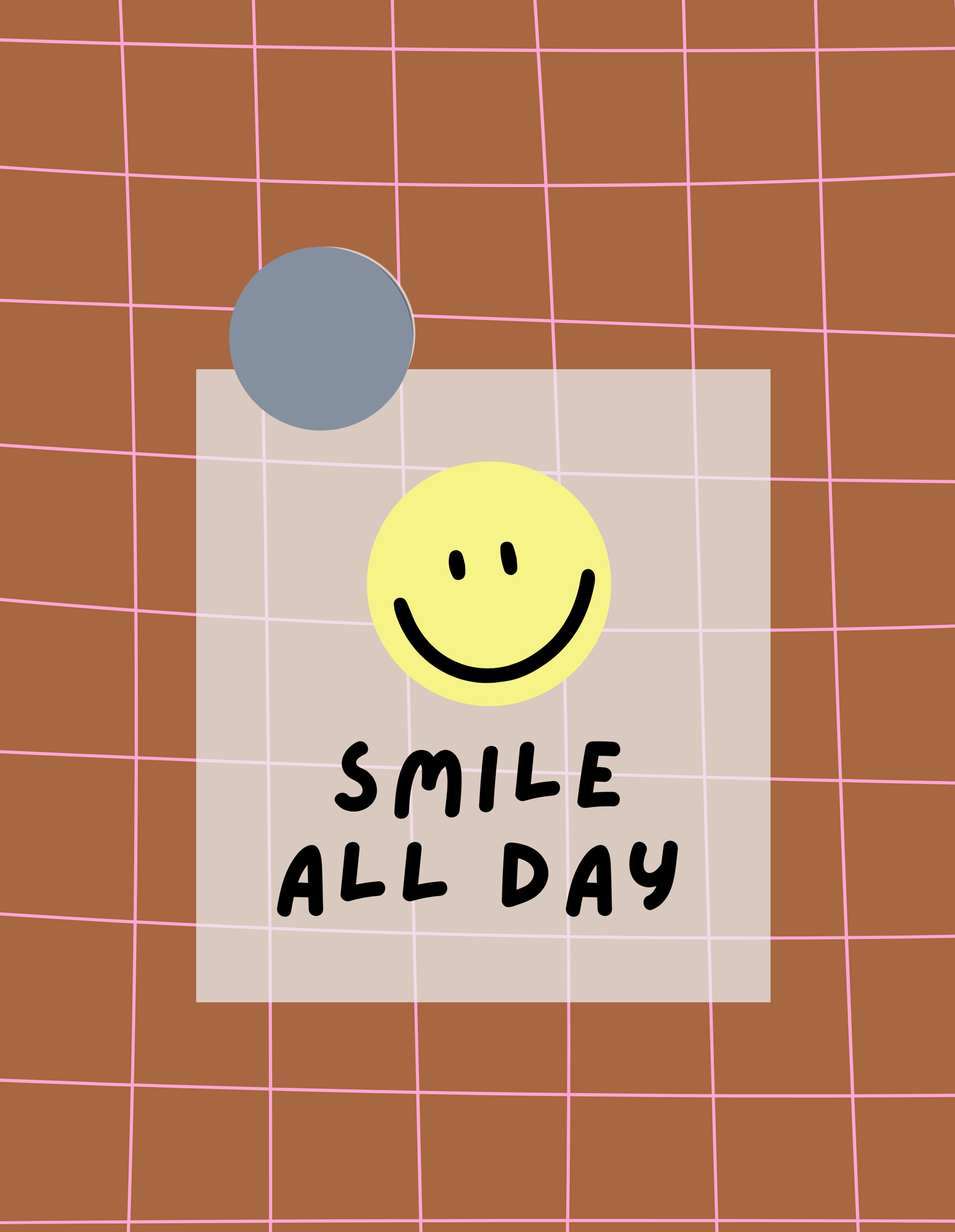 Bügelbild "Smile all day" | gelb