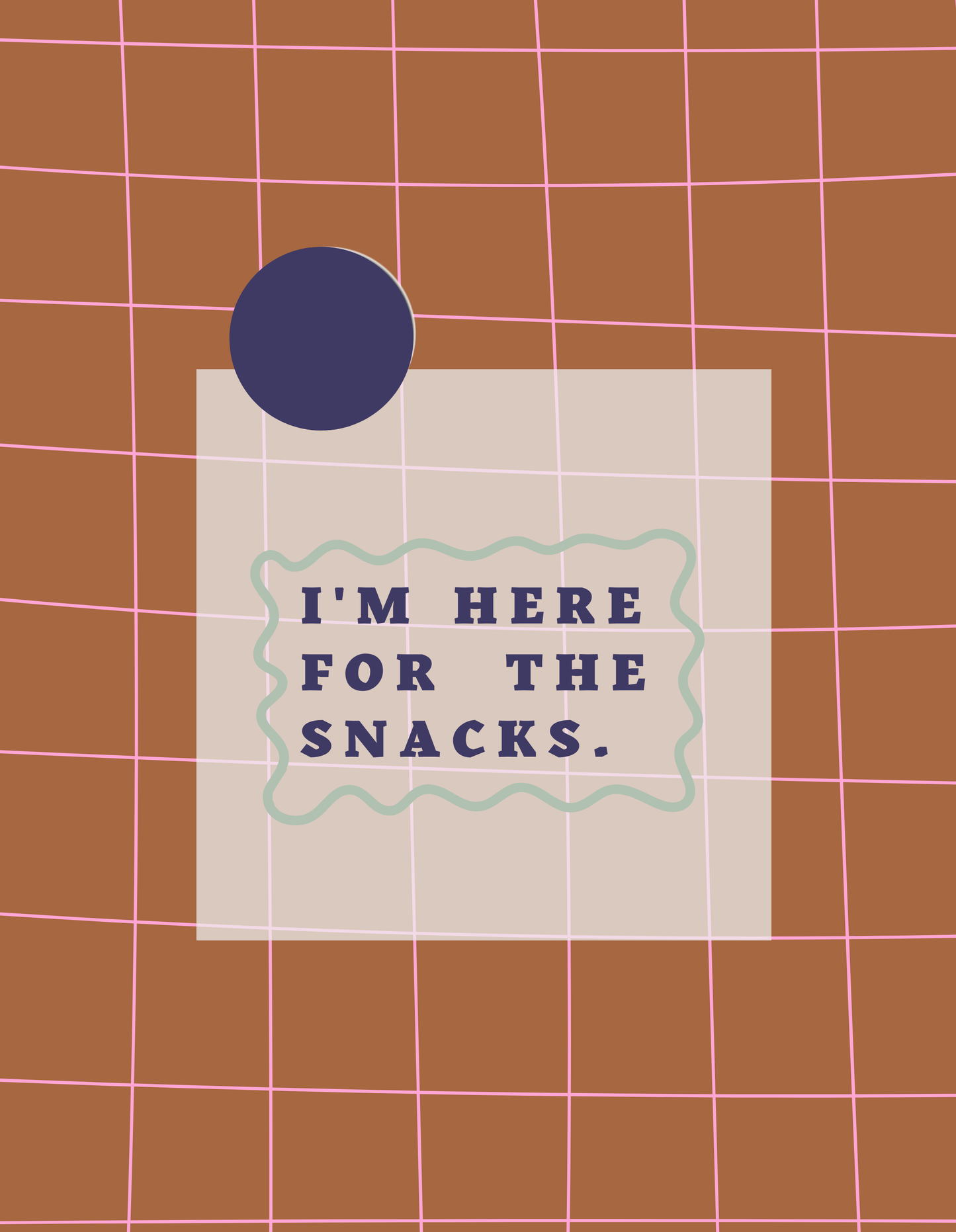 Bügelbild "I´m here for the snacks" | blau