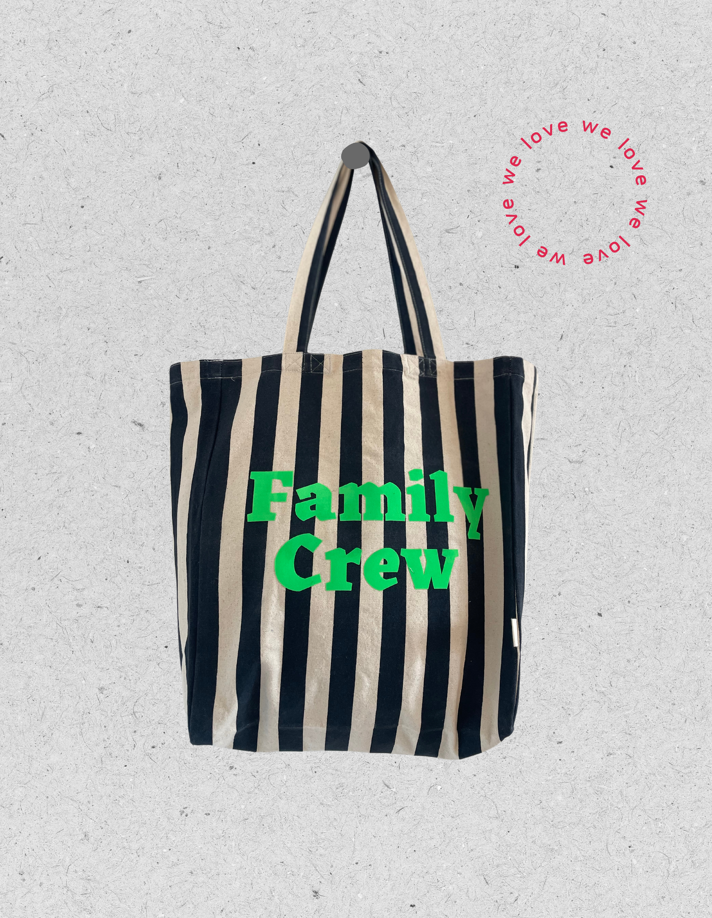 Family Bag | Bio Baumwolle | Schwarz gestreift