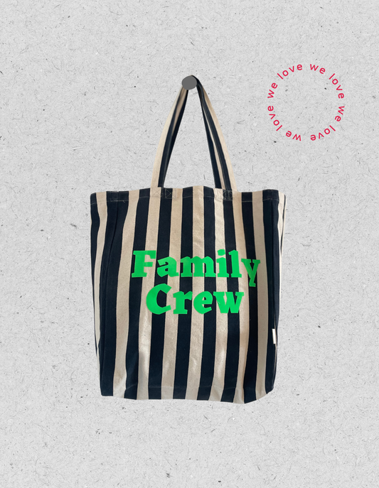Family Bag | Bio Baumwolle | Schwarz gestreift