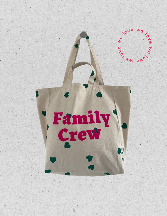 Family Bag | Bio Baumwolle | Herzchenmuster