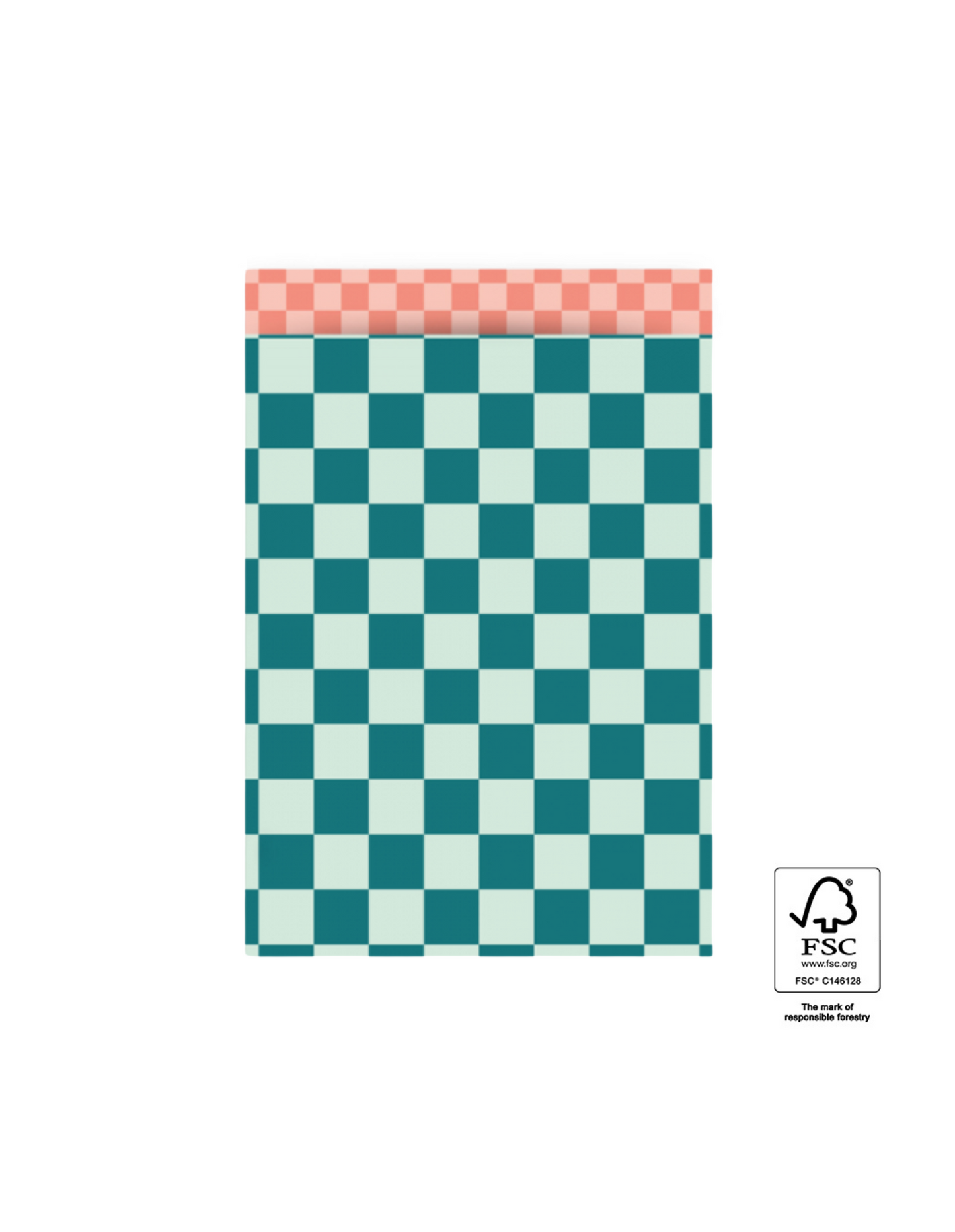 Flachbeutel "Grün kariert" 1x Größe | 5 Stück pro Set