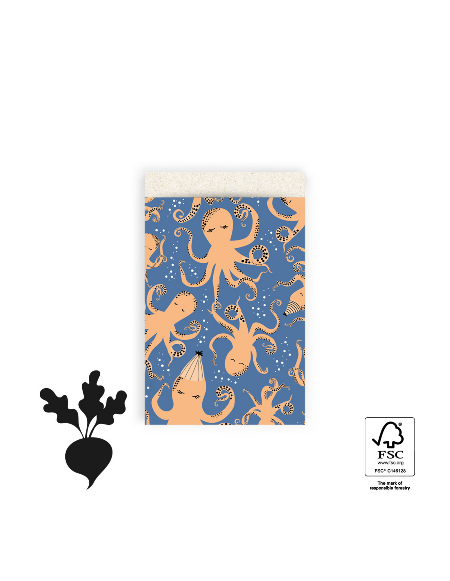 Flachbeutel "Oktopus" | 3x Größen | 5 Stück pro Set