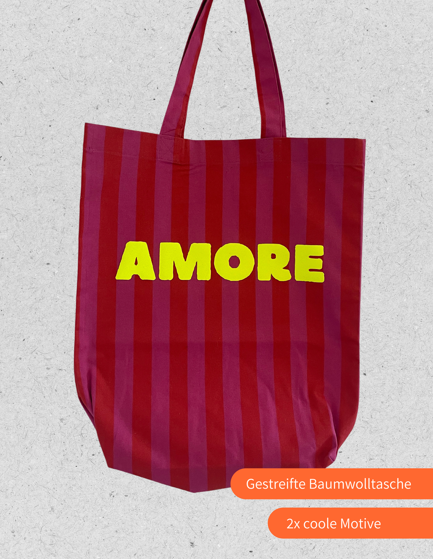 Gestreifte Tasche | Amore | Pink / Rot
