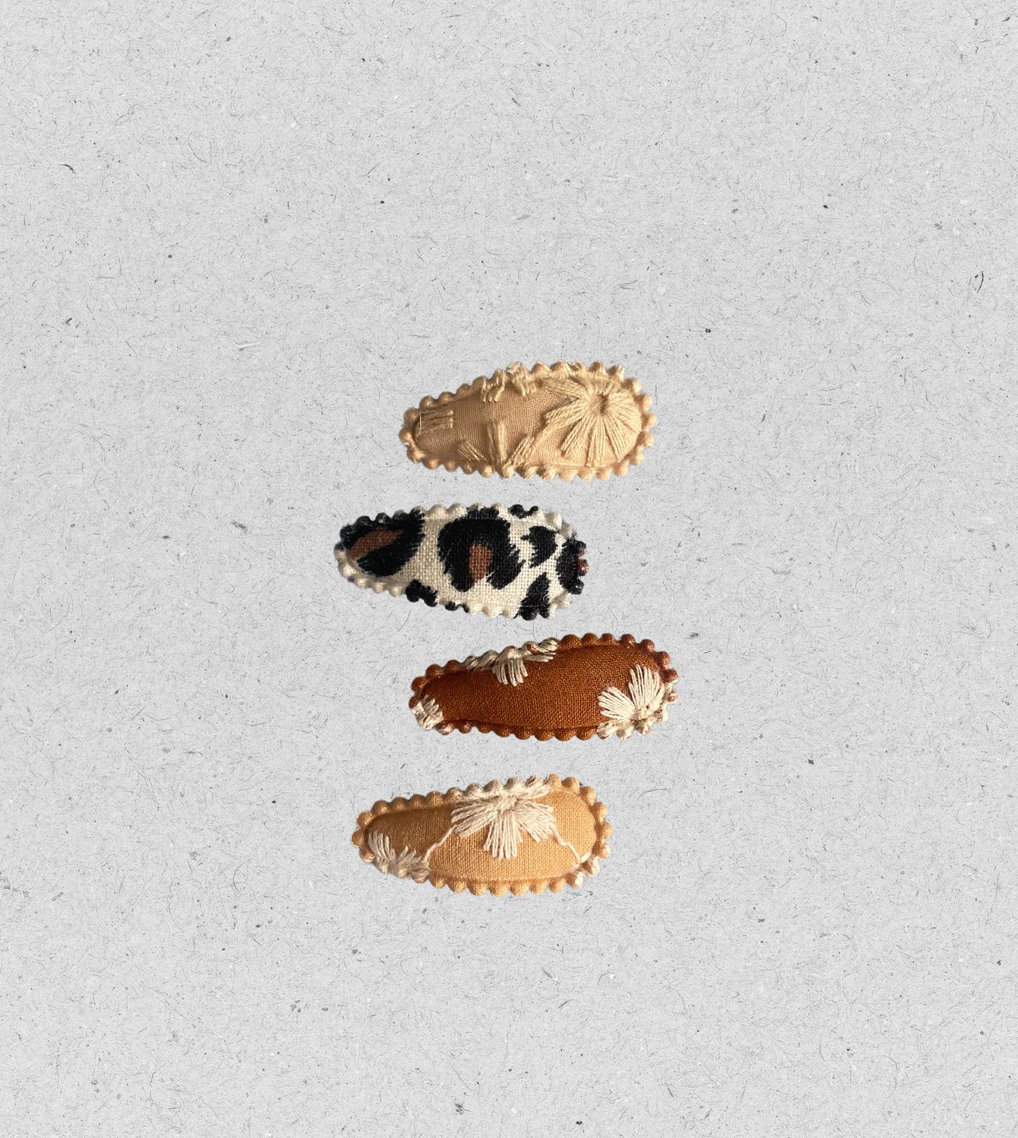 Haarspangenset | 4 Stück | Leopard und Blumen