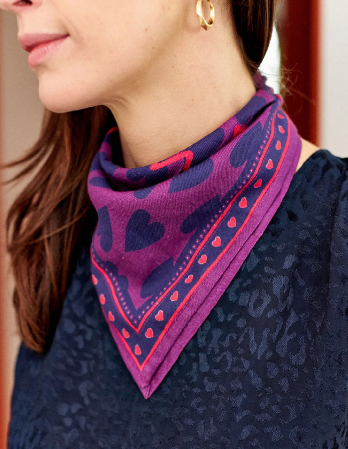 Tuch mit Herzen | lila