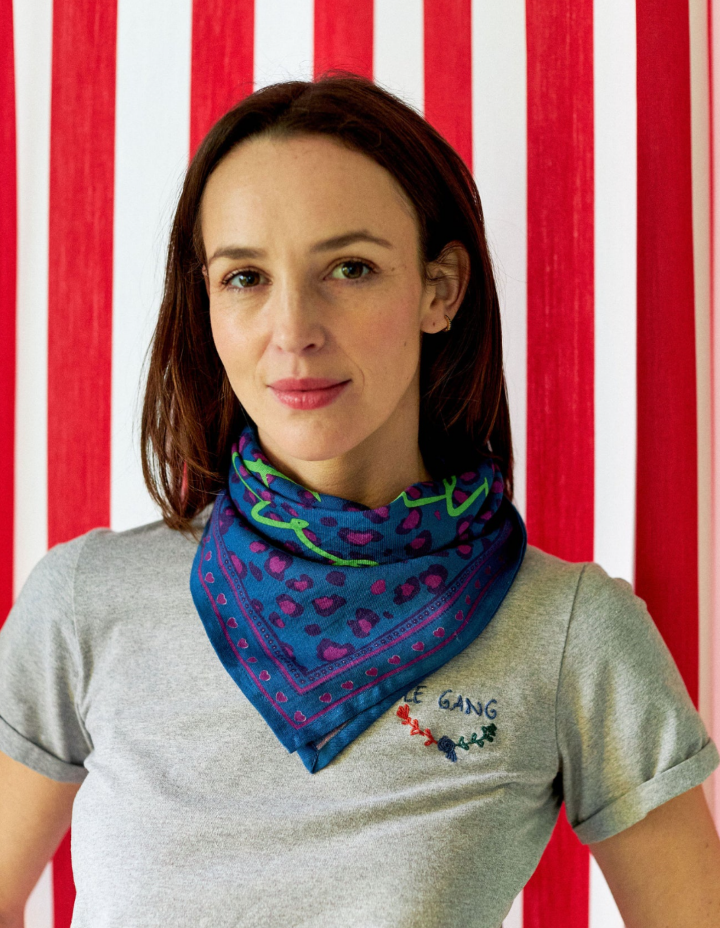 Tuch mit Leomuster | blau