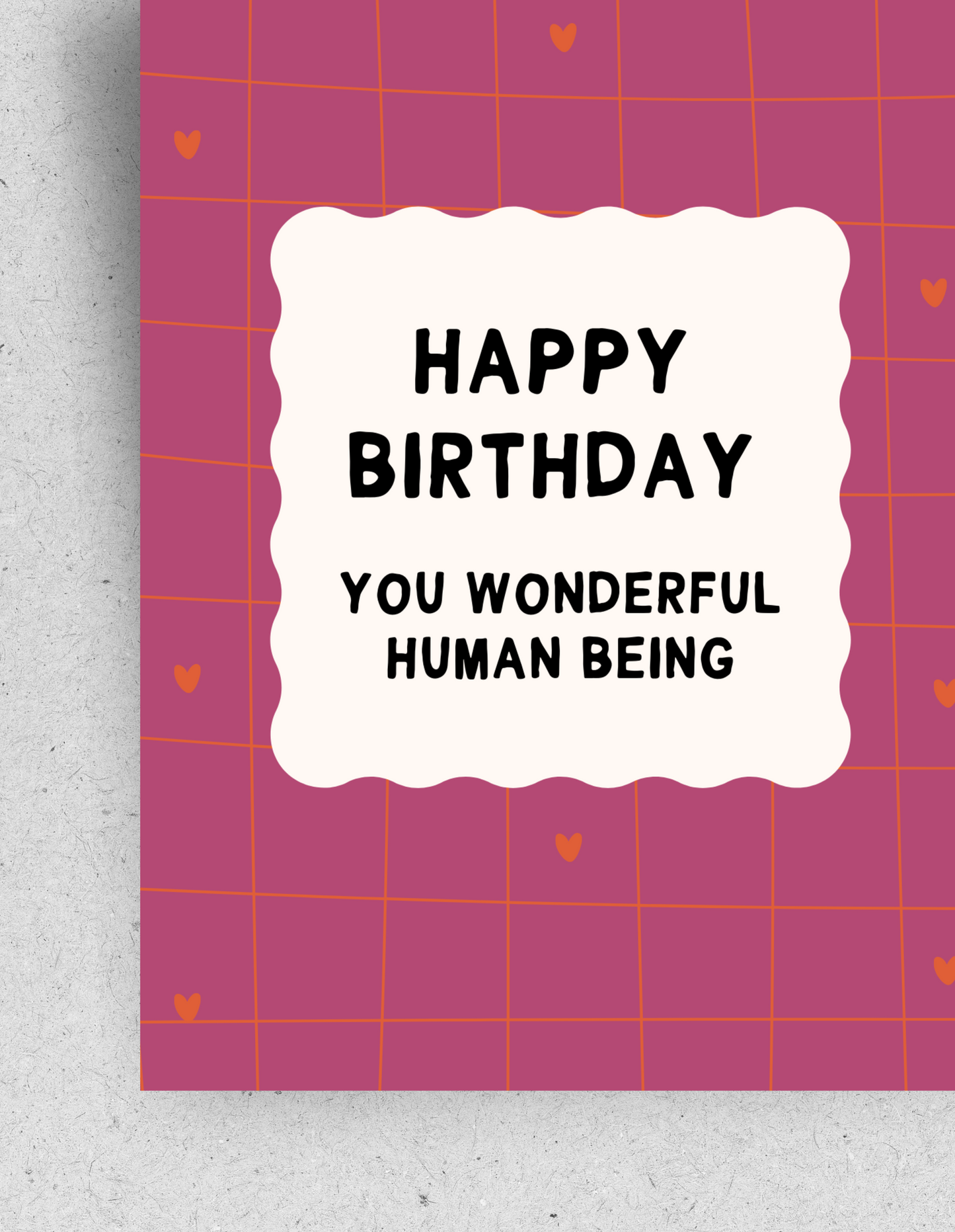 Postkarte "Happy Birthday you wonderful human being" | Recyclingpapier