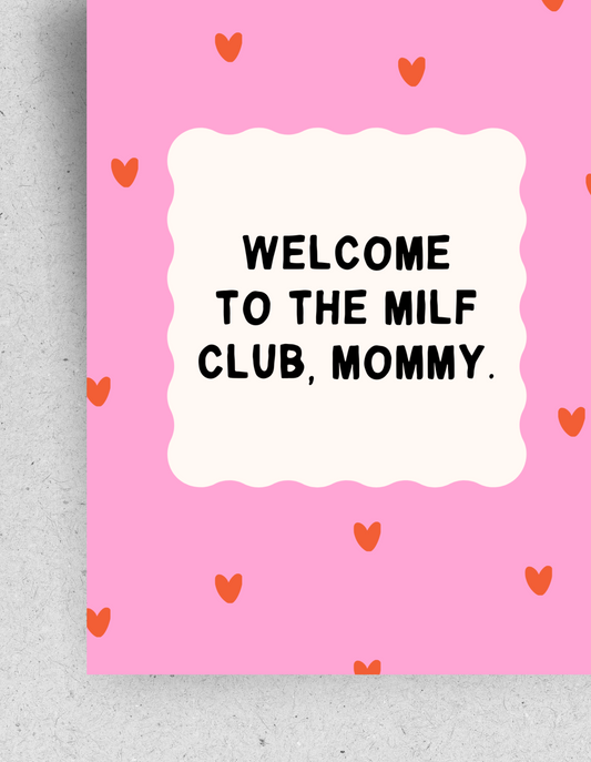 Postkarte "Welcome to the MILF Club, Mommy" | Recyclingpapier