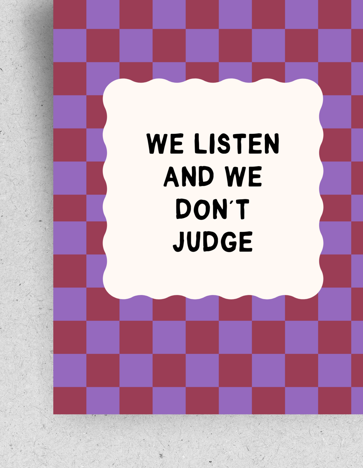 Postkarte "We listen and we don't judge" | Recyclingpapier