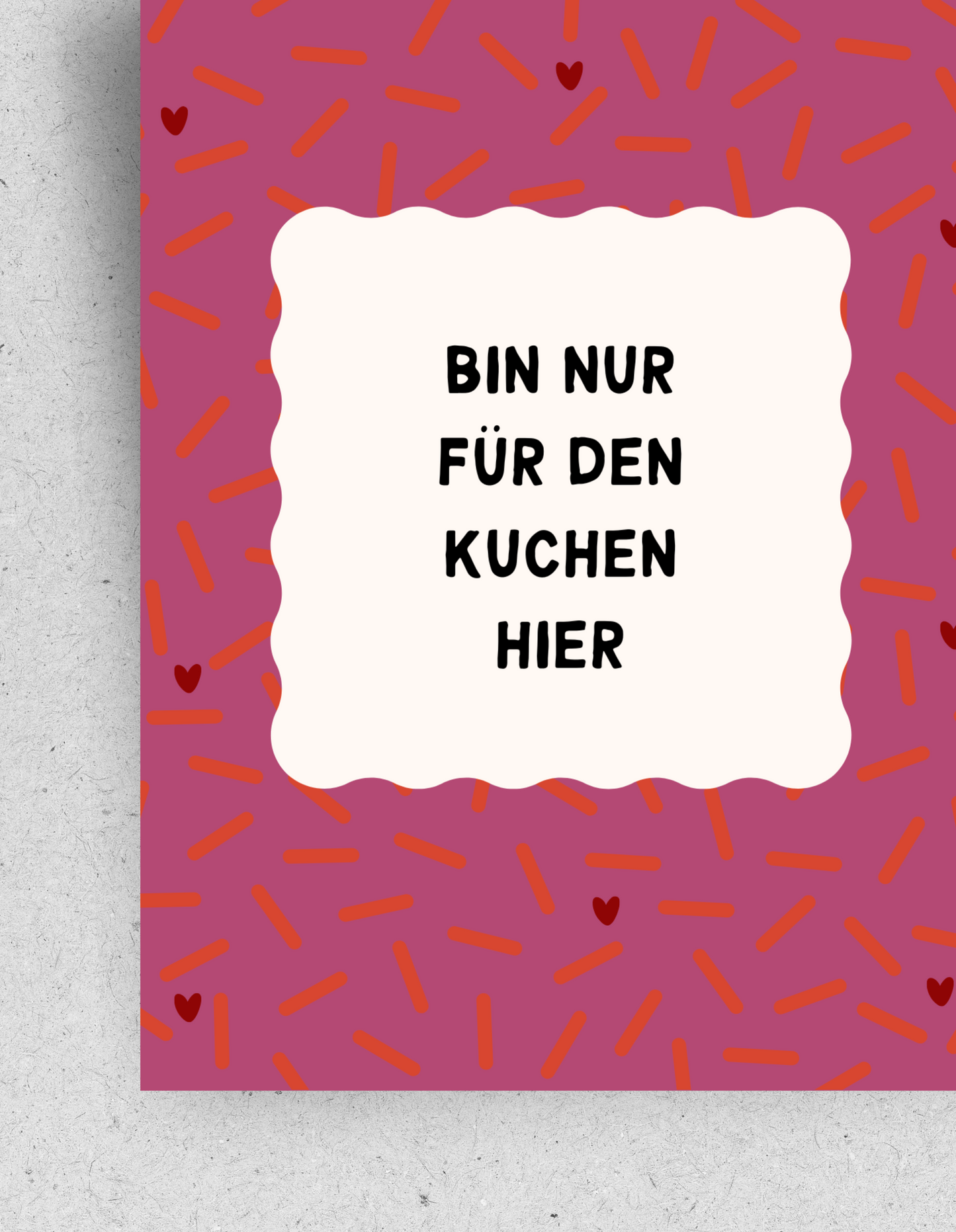 Postkarte "Bin nur für den Kuchen hier" | Recyclingpapier