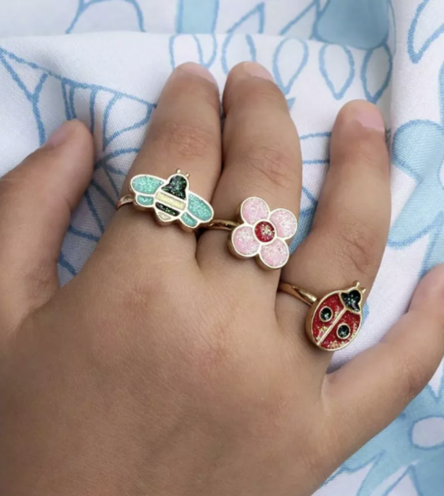 Glitzerringe Marienkäfer | Rex London | 3er Set