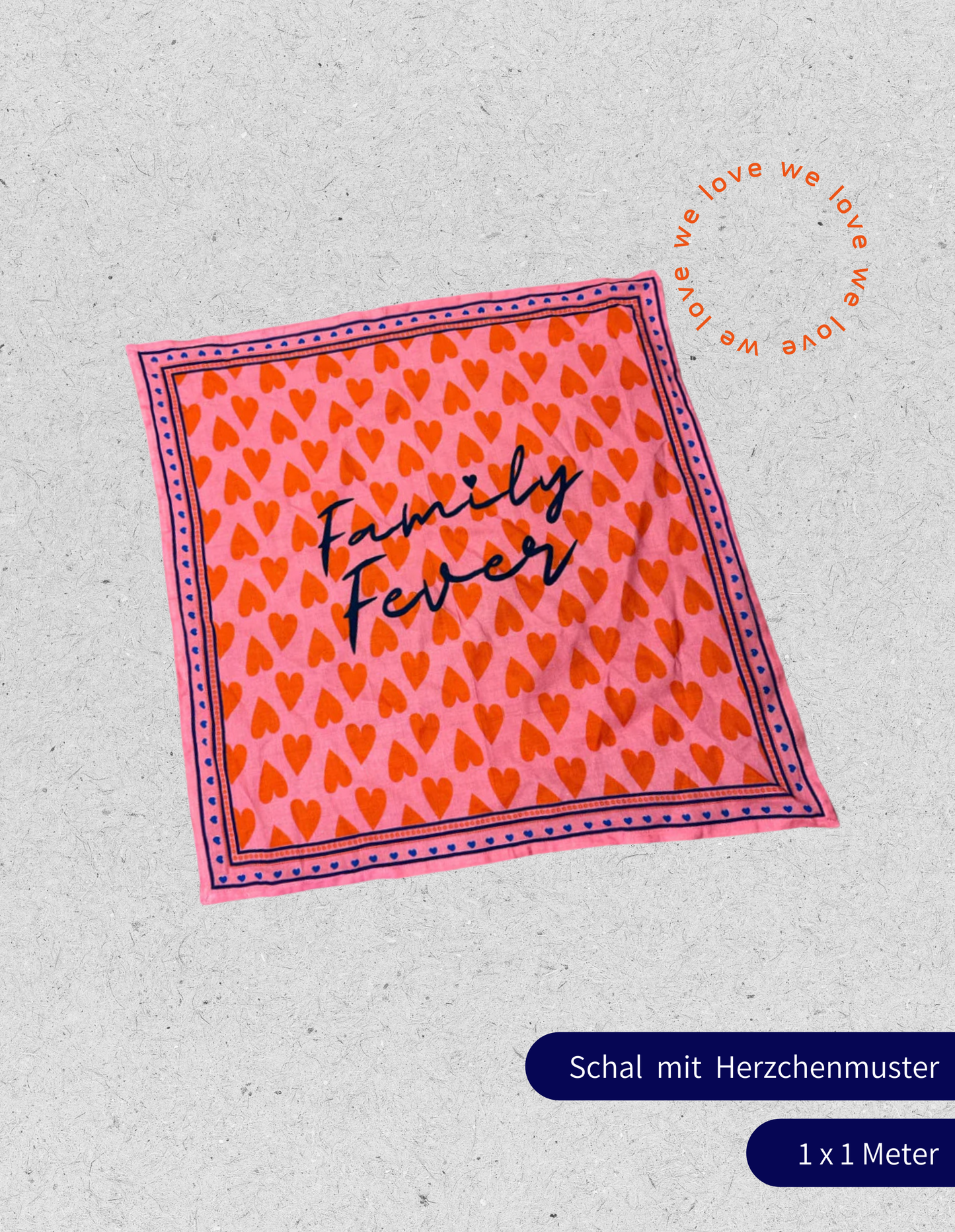 Schal mit Herzen | rosa