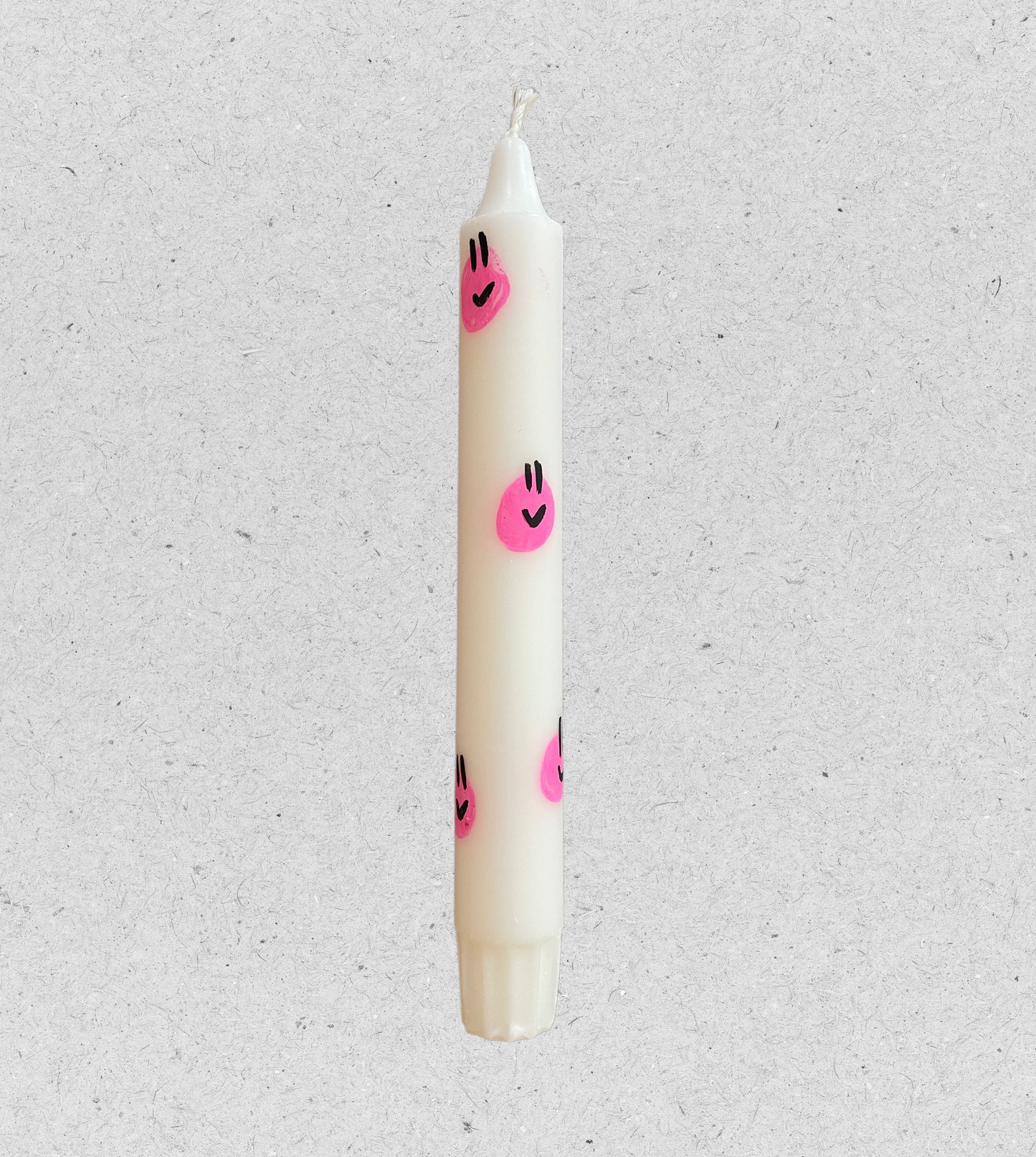 Stabkerze "Smiley" | pink | handmade