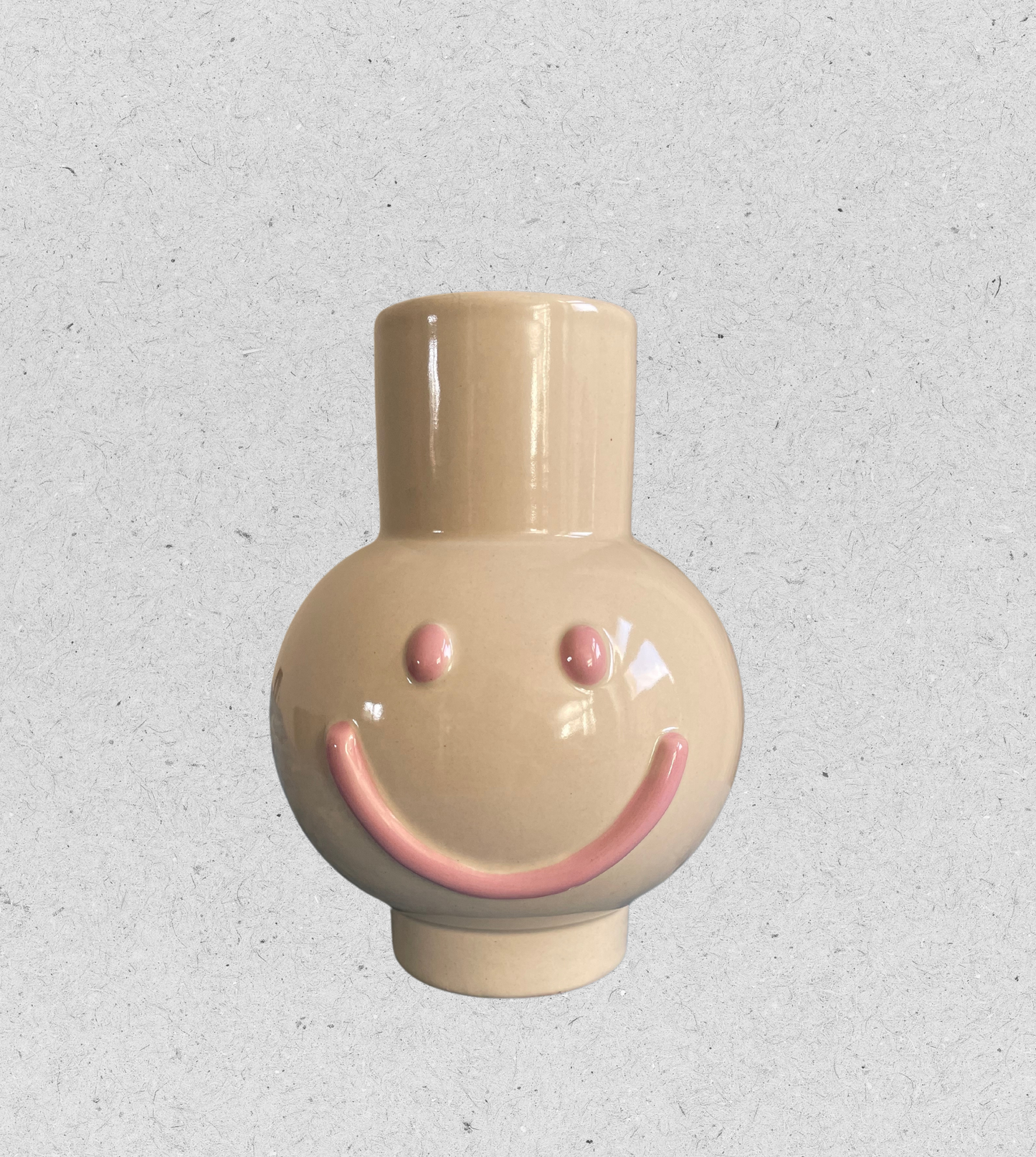 Smiley Vase | Beige / Rosa | klein