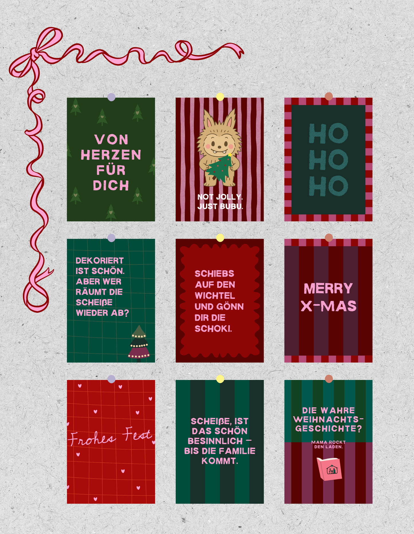Lustige X-Mas Postkarte "Die wahre Weihnachtsgeschichte"