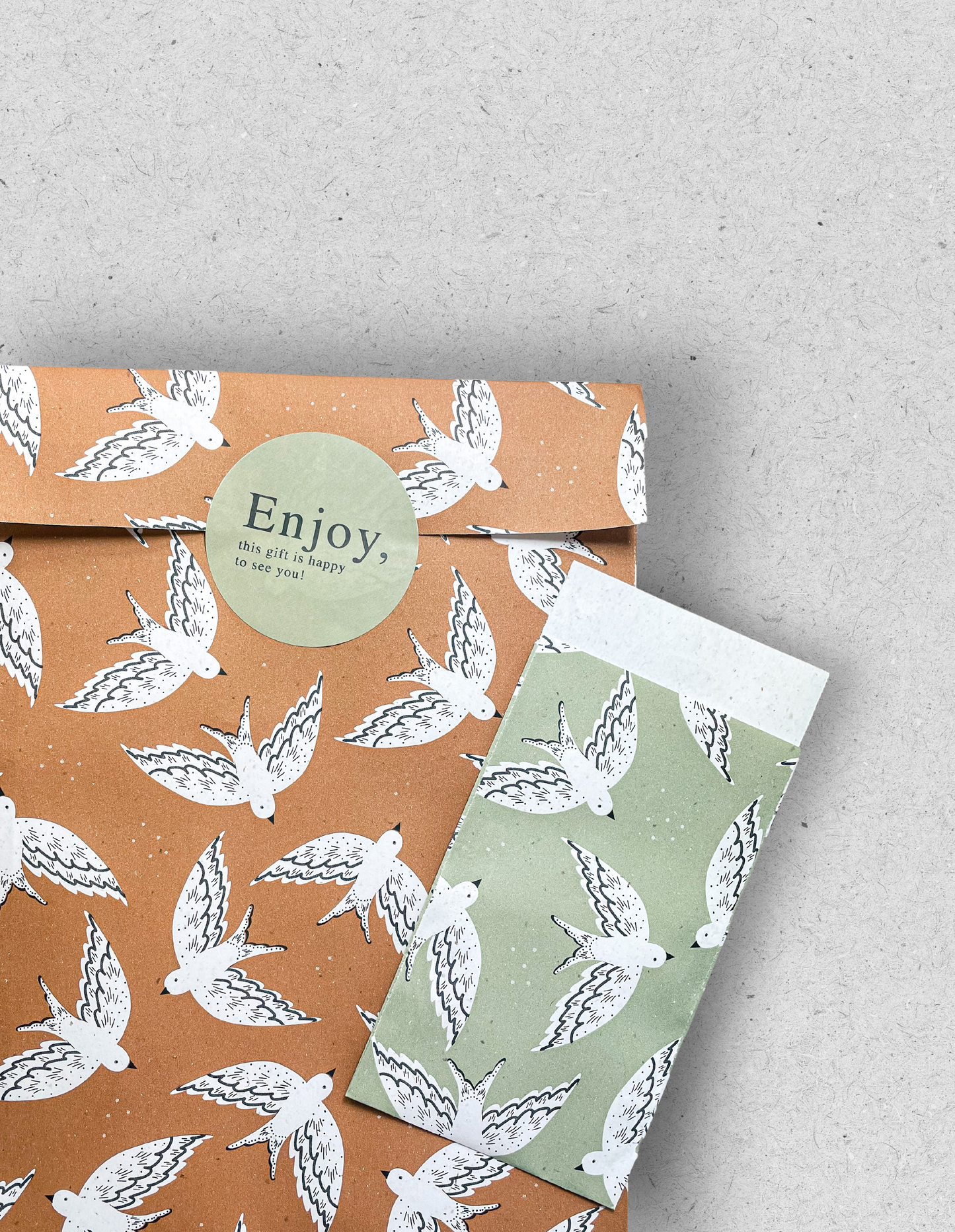 Geschenkaufkleber Duo | Enjoy & Hello | 12 Stück