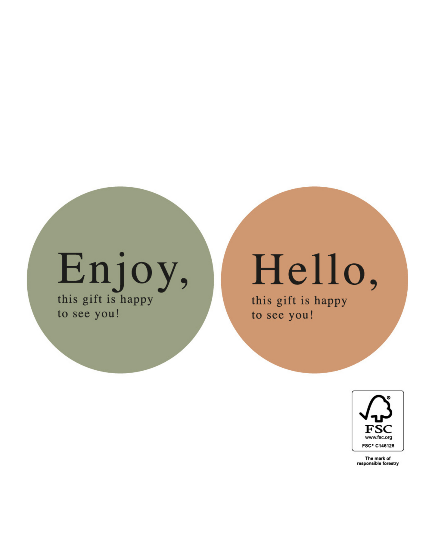 Geschenkaufkleber Duo | Enjoy & Hello | 12 Stück
