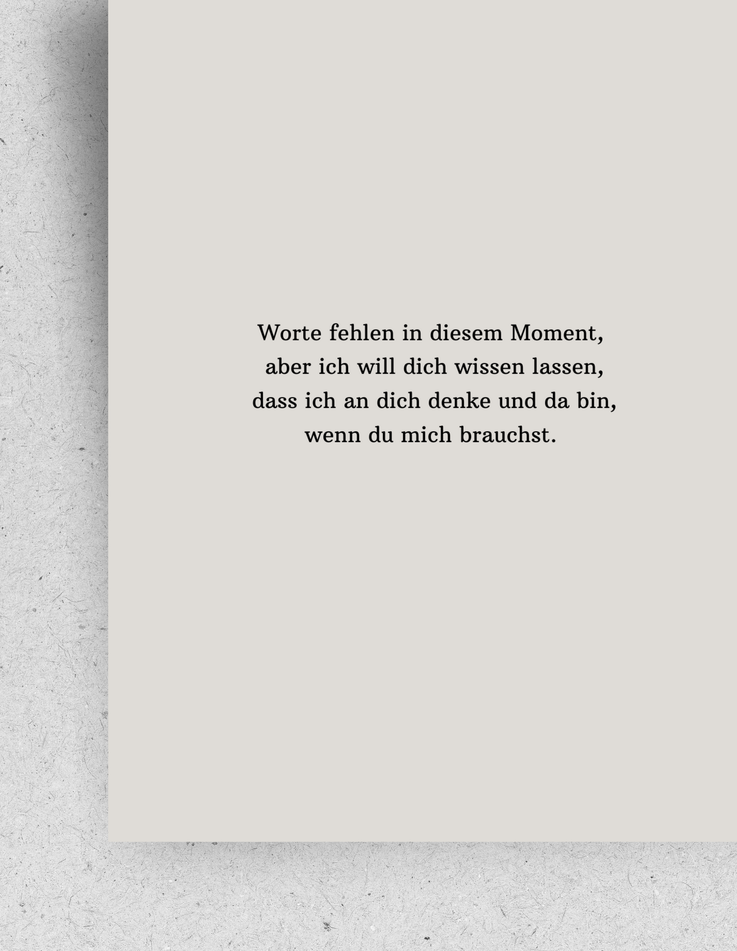 Trauerkarte “Für dich da" / mit Umschlag