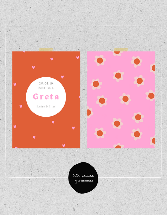 Kids FineArt Print "Flowers" | rosa/rot