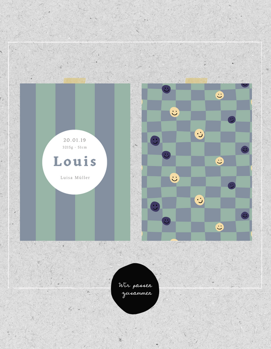 Kids FineArt Print "Smiley" | blau