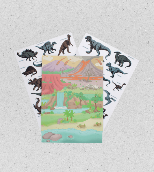 Kids Dinosaurier Stickerset mit Karte