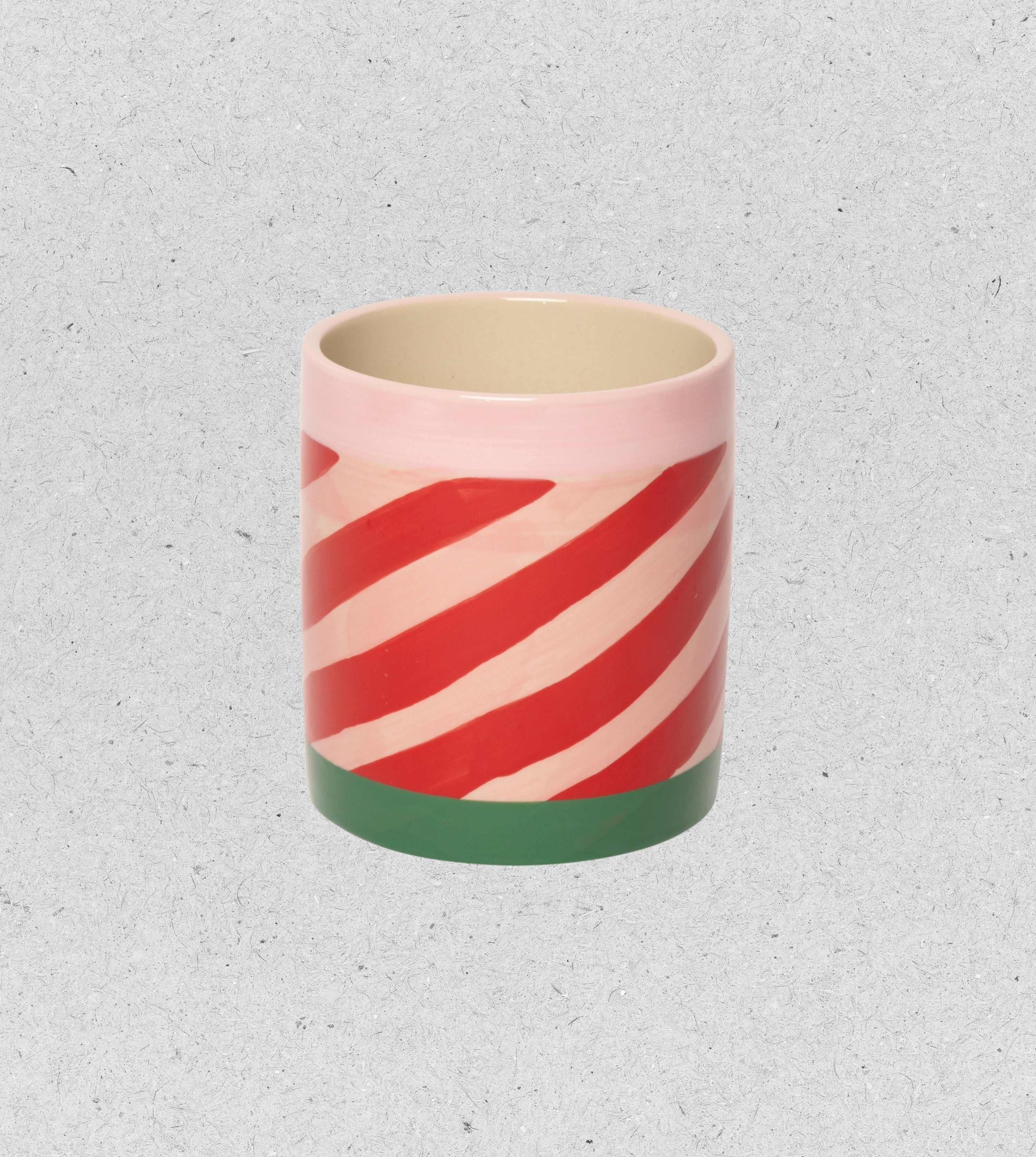 Blumentopf mit Streifen, rosa, rot und grün | 11x 10 cm