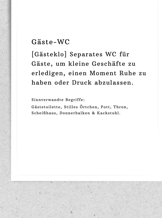 FineArt Print Heimat Collection "Gäste WC"