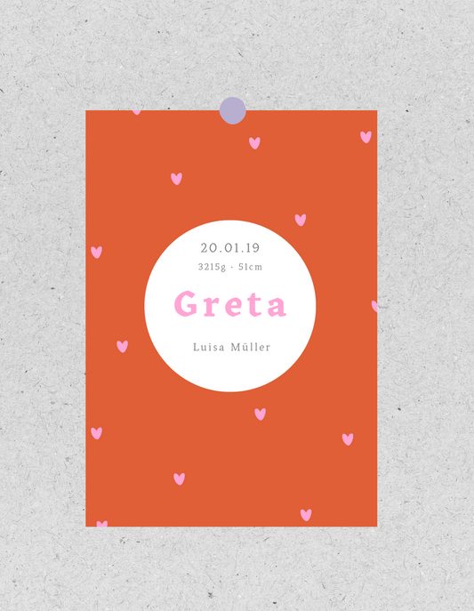 Kids FineArt Print "Herzen" | personalisierbar | Geburtsposter