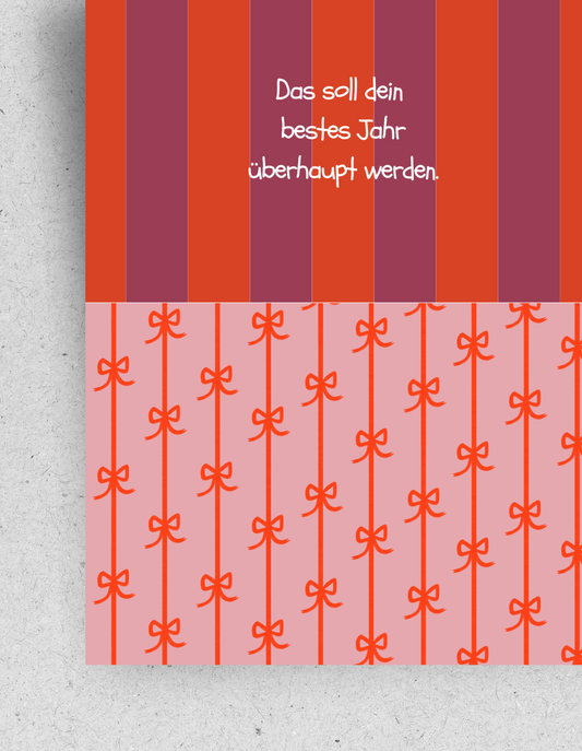 Postkarte "Das soll dein bestes Jahr überhaupt werden" | Recyclingpapier