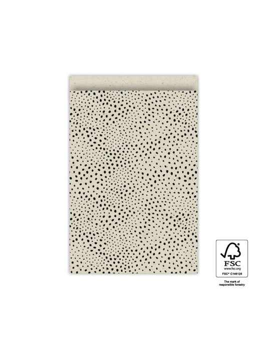 Flachbeutel "Dots" aus Graspapier | 2x Größen | 5 Stück pro Set