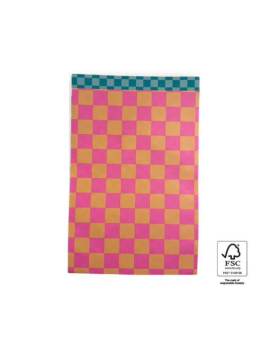 Flachbeutel "Pink kariert"  1x Größe | 5 Stück pro Set