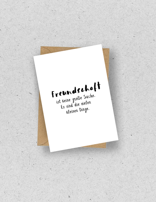 Karte “Freundschaft" / mit Umschlag