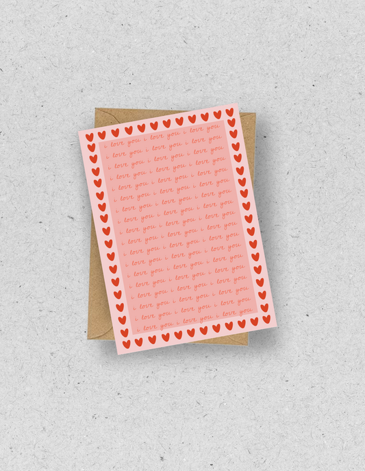 Karte "I love you" / mit Umschlag