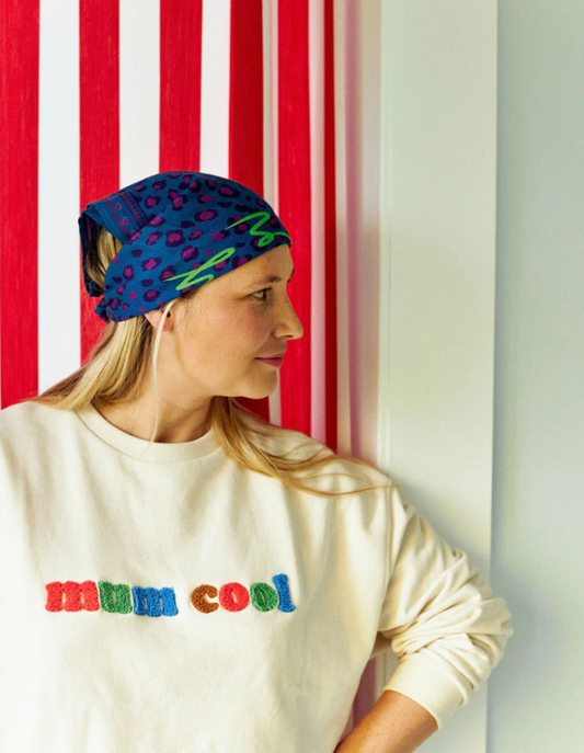 Tuch mit Leomuster | blau