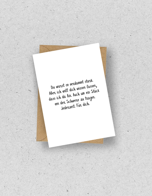 Karte "Du bist stark" | mit Umschlag