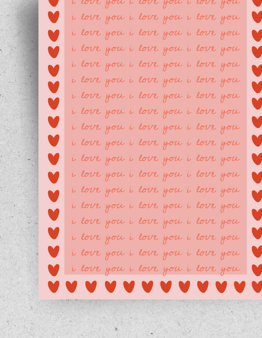 Karte "I love you" / mit Umschlag