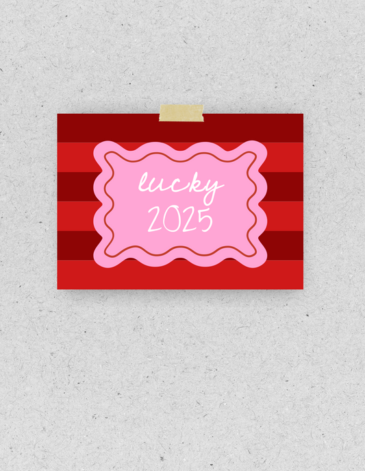 X-Mas Postkarte "lucky 2025" | Recyclingpapier