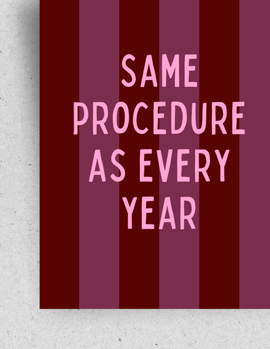 X-Mas Postkarte "Same Procedure" | Recyclingpapier