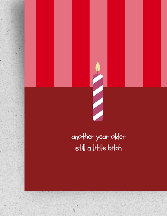 Postkarte "Another year older still a little bitch" | Recyclingpapier