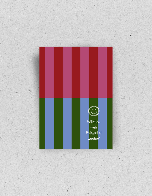 Postkarte "Willst du mein Patenonkel sein?" | Recyclingpapier