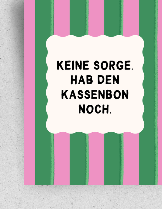 Postkarte "Hab den Kassenbon noch"
