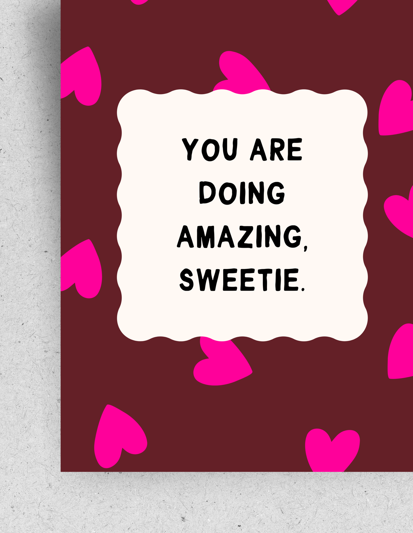 Postkarte "You are doing amazing" für alle Reality-Fans