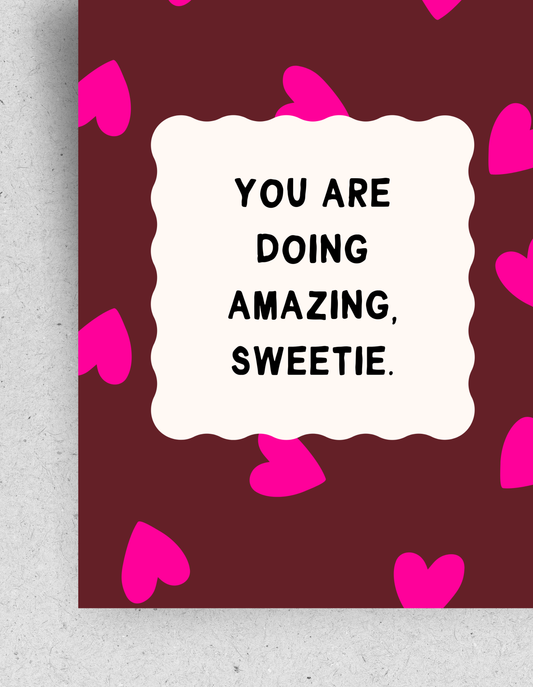 Postkarte "You are doing amazing" für alle Reality-Fans