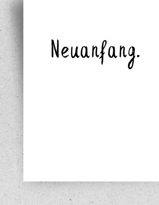 Karte mit der Aufschrift "Neuanfang" | mit Umschlag