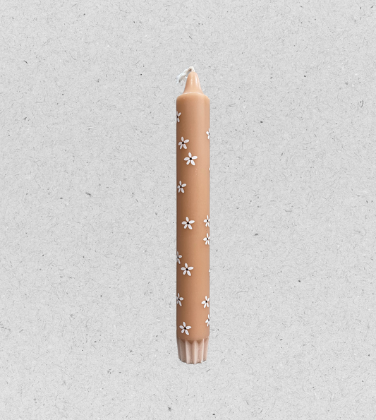 Stabkerze "Flowers" | Light Orange | Rustik Lys | by Kimmi