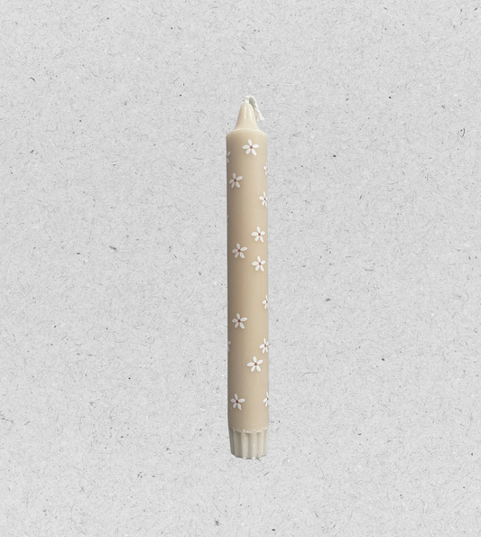 Stabkerze "Flowers" | Beige | Rustik Lys | by Kimmi
