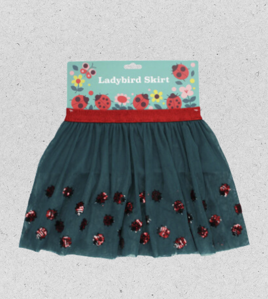 Kids Tüllrock mit Stickerei | Marienkäfer | Blau