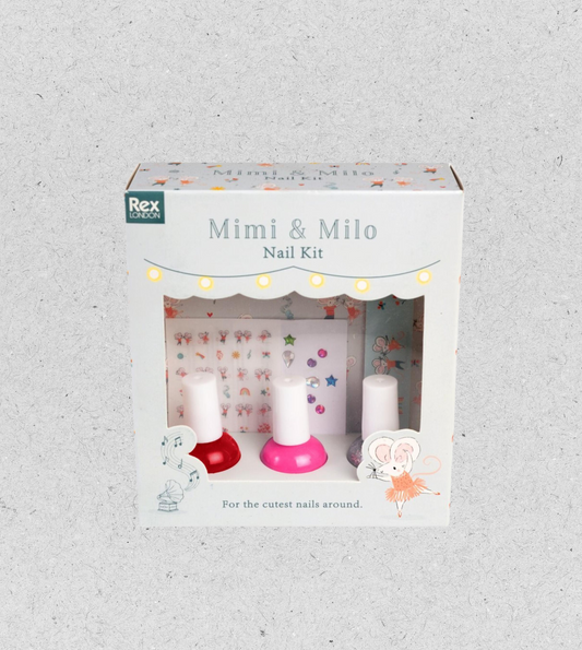 Kinder Maniküre Set "Mäuse" mit Nagellack & Nagelstickern | auf Wasserbasis