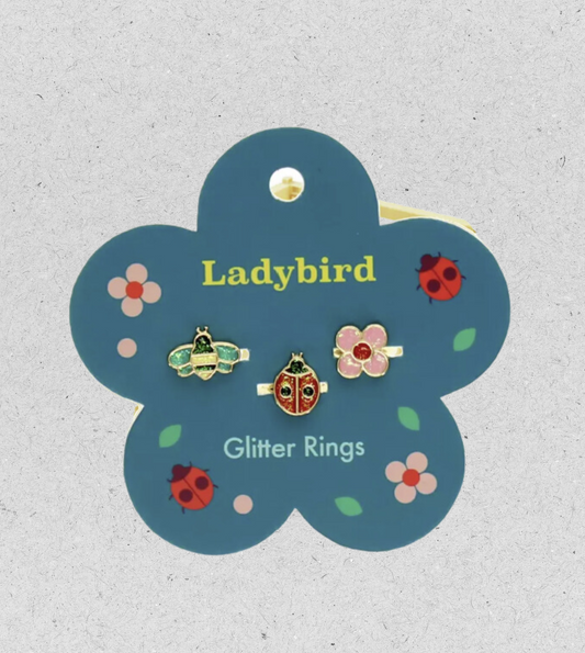 Glitzerringe Marienkäfer | Rex London | 3er Set